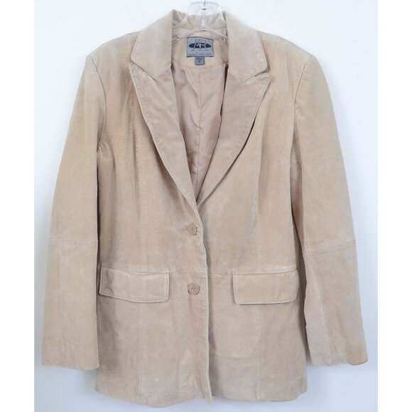 Vintage AR Bernardo Leather Blazer Women's Size SM Jacket Coat Preppy Old Money - Picture 1 of 13